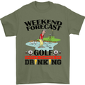 Weekend Forecast Golf with a Chance of Drinking Mens T-Shirt Cotton Gildan Military Green