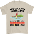 Weekend Forecast Golf with a Chance of Drinking Mens T-Shirt Cotton Gildan Sand