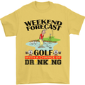 Weekend Forecast Golf with a Chance of Drinking Mens T-Shirt Cotton Gildan Yellow