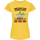 Weekend Forecast Golf with a Chance of Drinking Womens Petite Cut T-Shirt Yellow