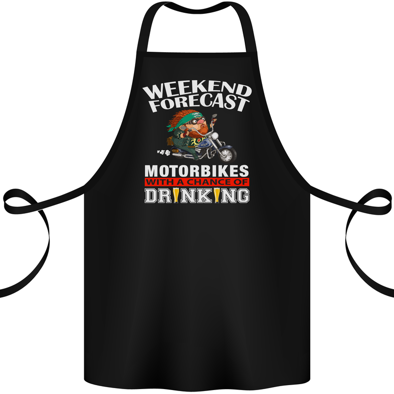 Weekend Forecast Motorbikes Cotton Apron 100% Organic Black