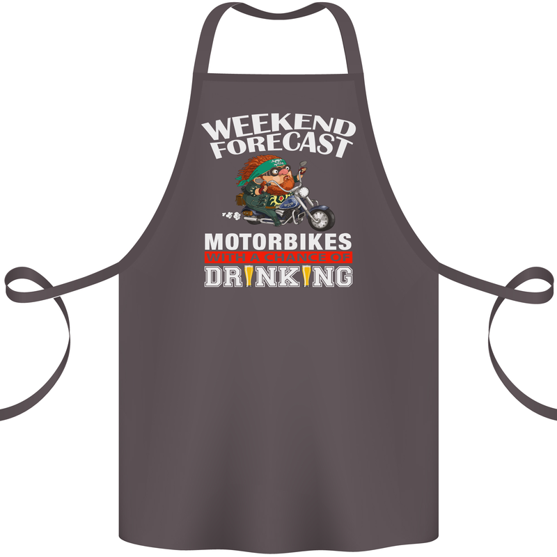 Weekend Forecast Motorbikes Cotton Apron 100% Organic Dark Grey