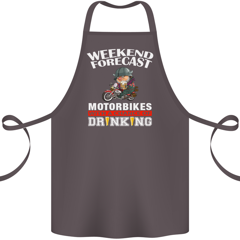 Weekend Forecast Motorbikes Cotton Apron 100% Organic Dark Grey