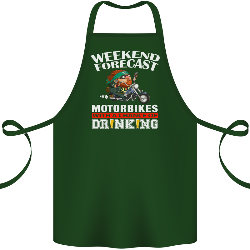 Weekend Forecast Motorbikes Cotton Apron 100% Organic Forest Green