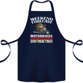 Weekend Forecast Motorbikes Cotton Apron 100% Organic Navy Blue