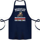 Weekend Forecast Motorbikes Cotton Apron 100% Organic Navy Blue