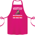 Weekend Forecast Motorbikes Cotton Apron 100% Organic Pink