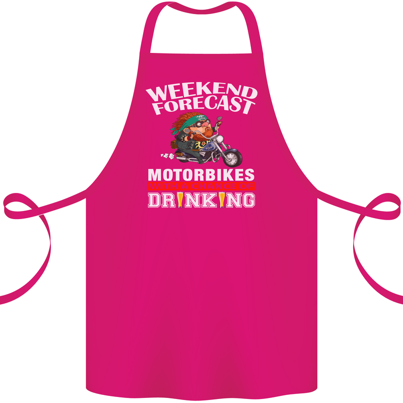 Weekend Forecast Motorbikes Cotton Apron 100% Organic Pink