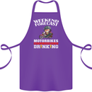 Weekend Forecast Motorbikes Cotton Apron 100% Organic Purple