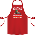 Weekend Forecast Motorbikes Cotton Apron 100% Organic Red