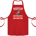 Weekend Forecast Motorbikes Cotton Apron 100% Organic Red
