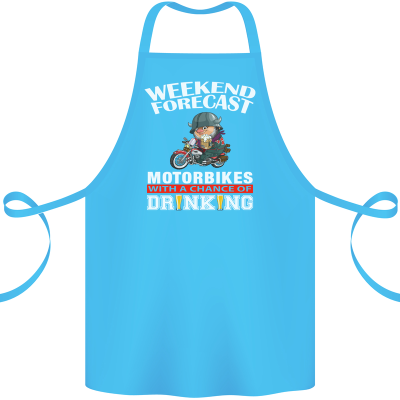 Weekend Forecast Motorbikes Cotton Apron 100% Organic Turquoise
