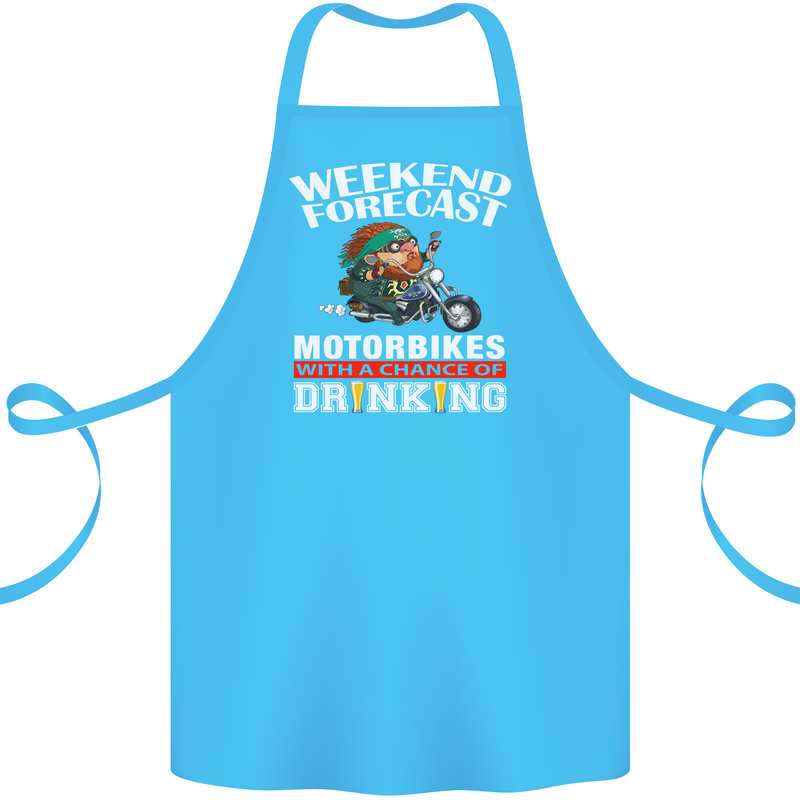 Weekend Forecast Motorbikes Cotton Apron 100% Organic Turquoise