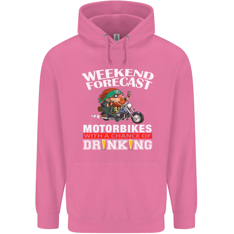 Weekend Forecast Motorbikes Mens 80% Cotton Hoodie Azelea