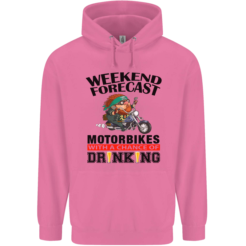 Weekend Forecast Motorbikes Mens 80% Cotton Hoodie Azelea
