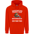 Weekend Forecast Motorbikes Mens 80% Cotton Hoodie Bright Red