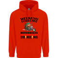 Weekend Forecast Motorbikes Mens 80% Cotton Hoodie Bright Red