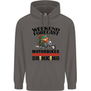 Weekend Forecast Motorbikes Mens 80% Cotton Hoodie Charcoal
