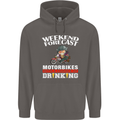 Weekend Forecast Motorbikes Mens 80% Cotton Hoodie Charcoal