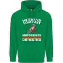 Weekend Forecast Motorbikes Mens 80% Cotton Hoodie Irish Green
