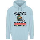 Weekend Forecast Motorbikes Mens 80% Cotton Hoodie Light Blue