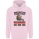 Weekend Forecast Motorbikes Mens 80% Cotton Hoodie Light Pink