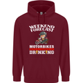 Weekend Forecast Motorbikes Mens 80% Cotton Hoodie Maroon