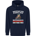 Weekend Forecast Motorbikes Mens 80% Cotton Hoodie Navy Blue