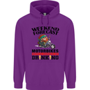 Weekend Forecast Motorbikes Mens 80% Cotton Hoodie Purple