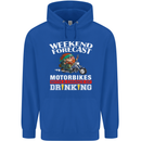 Weekend Forecast Motorbikes Mens 80% Cotton Hoodie Royal Blue