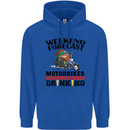 Weekend Forecast Motorbikes Mens 80% Cotton Hoodie Royal Blue