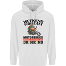 Weekend Forecast Motorbikes Mens 80% Cotton Hoodie White