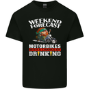 Weekend Forecast Motorbikes Mens Cotton T-Shirt Tee Top Black