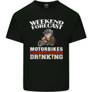 Weekend Forecast Motorbikes Mens Cotton T-Shirt Tee Top Black