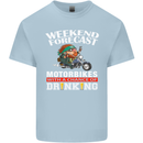 Weekend Forecast Motorbikes Mens Cotton T-Shirt Tee Top Light Blue