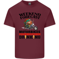 Weekend Forecast Motorbikes Mens Cotton T-Shirt Tee Top Maroon