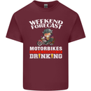 Weekend Forecast Motorbikes Mens Cotton T-Shirt Tee Top Maroon