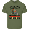 Weekend Forecast Motorbikes Mens Cotton T-Shirt Tee Top Military Green