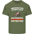 Weekend Forecast Motorbikes Mens Cotton T-Shirt Tee Top Military Green