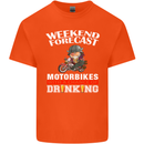 Weekend Forecast Motorbikes Mens Cotton T-Shirt Tee Top Orange