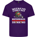Weekend Forecast Motorbikes Mens Cotton T-Shirt Tee Top Purple
