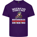 Weekend Forecast Motorbikes Mens Cotton T-Shirt Tee Top Purple