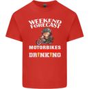 Weekend Forecast Motorbikes Mens Cotton T-Shirt Tee Top Red