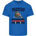 Weekend Forecast Motorbikes Mens Cotton T-Shirt Tee Top Royal Blue