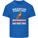 Weekend Forecast Motorbikes Mens Cotton T-Shirt Tee Top Royal Blue