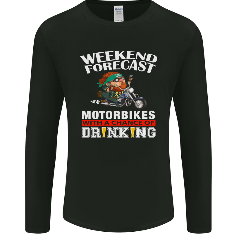 Weekend Forecast Motorbikes Mens Long Sleeve T-Shirt Black