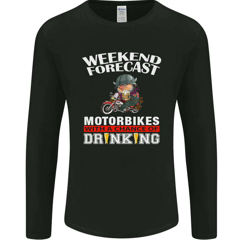 Weekend Forecast Motorbikes Mens Long Sleeve T-Shirt Black