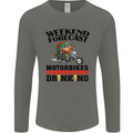 Weekend Forecast Motorbikes Mens Long Sleeve T-Shirt Charcoal
