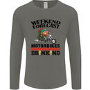Weekend Forecast Motorbikes Mens Long Sleeve T-Shirt Charcoal