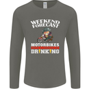 Weekend Forecast Motorbikes Mens Long Sleeve T-Shirt Charcoal